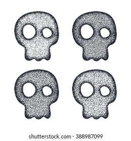 Ornament skull set. Vector illustration