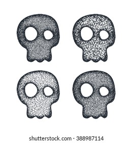 Ornament skull set. Vector illustration