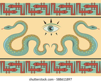 ornament of snakes and lizards