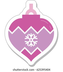 Ornament with snowflake, Bauble Vector Icon 