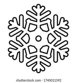 Icono de copo de nieve adorno. Esquema ornamento icono vector copo de nieve para diseño web aislado en fondo blanco