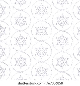 ornament of snowflakes on white background, vector illustration