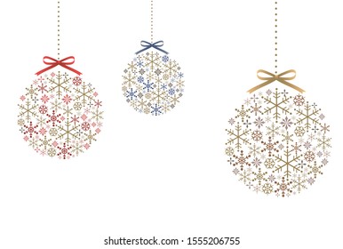 Ornament of snowflakes and ribbons