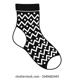 Ornament sock icon. Simple illustration of ornament sock vector icon for web