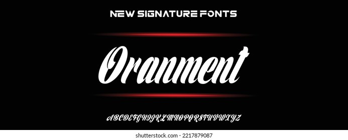 Ornament Sports minimal tech font letter set. Luxury vector typeface for company. Modern gaming fonts logo design.