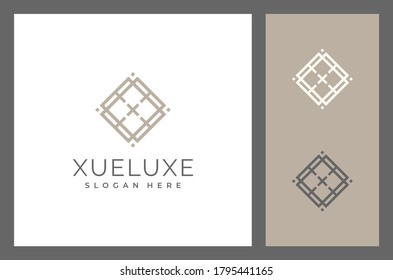 Ornament Square Logo Template. Abstract Frame Element. Outline geometric emblem design.Sacred logo icon. Best identity for luxury brand, restaurants, shops, hotels, boutiques, jewelry, and cosmetics.