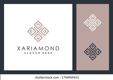 Ornament Square Logo Template. Abstract Frame Element. Outline geometric emblem design.Sacred logo icon. Best identity for luxury brand, restaurants, shops, hotels, boutiques, jewelry, and cosmetics.