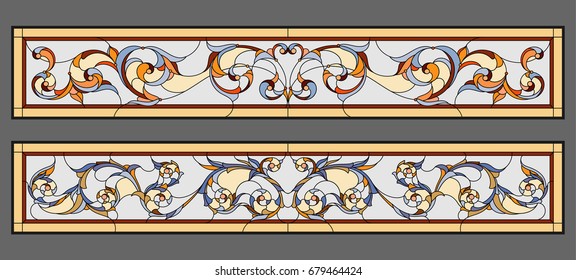 Ornament - stained glass. Vector.