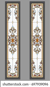 Ornament - stained glass. Vector.