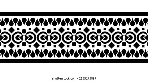 ornament style ethnic seamless borders set