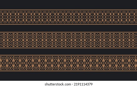 ornament style ethnic seamless borders set	