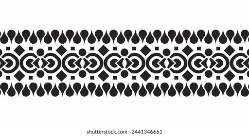 ornament style ethnic seamless borders set vector
