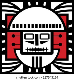 Ornament in style of the Maya. Head of the person.