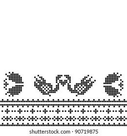 Ornament with swans, the scheme for embroidery