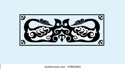 Ornament with swans in the Scythian style.