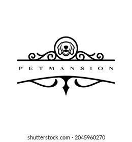 Ornament symbol dog pet animal beast illustration vector logo tempalte