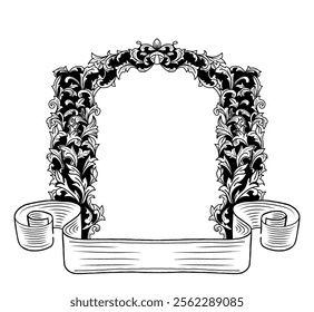 Ornament template border for illustration 