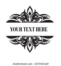 ornament template to put words or writing in the form of frame ornament