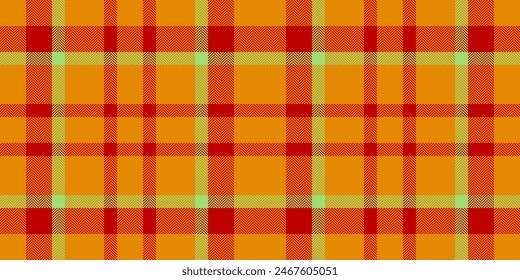 Ornamento textil de fondo de Vector, tela escocesa de primera calidad. Efecto de verificación de textura de patrón sin fisuras en color ámbar y rojo.