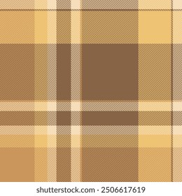 Ornament texture check fabric, overlayed textile pattern vector. Golf tartan background seamless plaid in orange and amber colors palette.