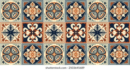 Ornament Textur Design, marokkanischen arabesken Stil, quadratische Form Keramikfliese, Vektor nahtlose Muster