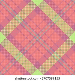Ornament texture plaid vector, style check seamless textile. Dog tooth fabric tartan pattern background in red and pink colors palette.