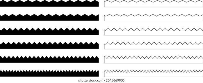 ornament. Texture ribbons. Vector illustration isolated on white background. Scalloped rounded border simple divider. dividers. Simple scalloped border. Repeat cute vintage frill ornament. Texture rib