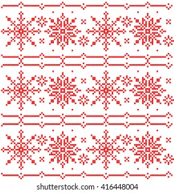 Ornament traditional Russian, Slavic, Balkanian folk ethnic art knitted embroidery 