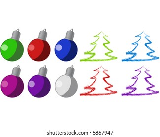 Ornament and tree designs.