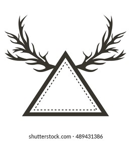 Ornament triangle with horns icon. Decoration and vintage theme. Isolated and drawn design. Vector illustration