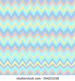 Ornament with triangles pattern, tribal seamless print, bright background for textile, fabric, wrapping