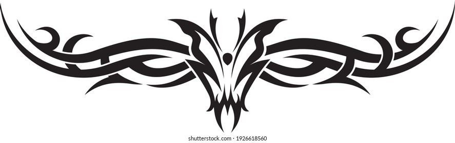 Ornament tribal tattoo vector symbol. Beautiful vector illustration. Tattoo drawing for the body, ancient symbol.