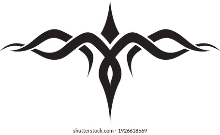 Ornament tribal tattoo vector symbol. Beautiful vector illustration. Tattoo drawing for the body, ancient symbol.