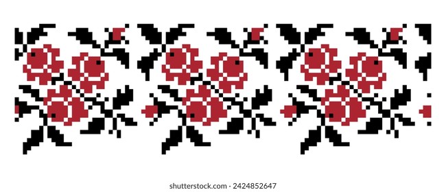 Ornament of Ukrainian embroidery. Vector illustration.