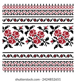 Ornament of Ukrainian embroidery. Vector illustration.