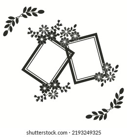 Ornamento único del marco floral Ilustración vectorial