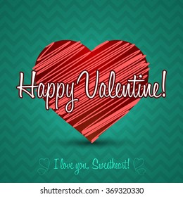 Ornament Valentine Greetings Card. Vector Elements. Isolated Decorative Heart Design. EPS10