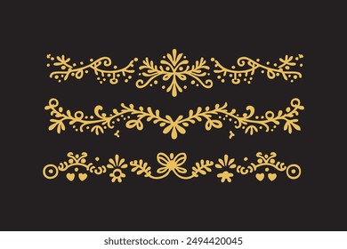 Ornament vector art illustration. floral vine, golden, simple clean Ornament vector design. 