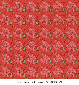 ornament vector of beautiful red flower roses. floral pattern. seamless. pattern textiles, fashion print