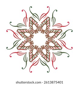 Ornament vector design created from stylized text, featuring elegant curves and a red-gold gradient. Suitable for logos, emblems, and decorative projects.