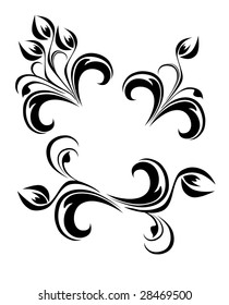 Ornament vector element  design abstract plant