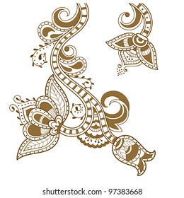 Ornament vector elements, vintage floral designs.