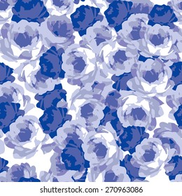 ornament vector. floral pattern. seamless. pattern textiles, fashion print. seamless beautiful flower blue