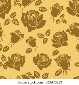 ornament vector. floral pattern. seamless. pattern textiles, fashion print. , monochrome seamless beautiful flower roses
