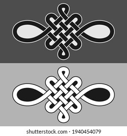 Ornament, in vector, isolated on white and dark background.