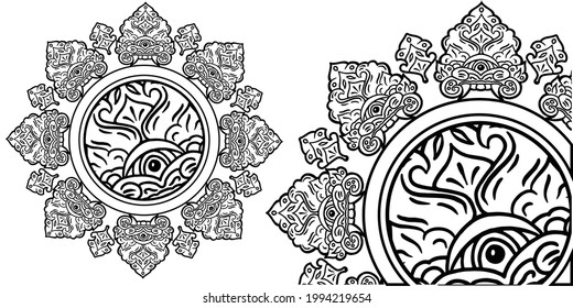 Ornament Vector Patra Bali Illustration