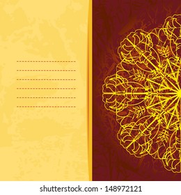 Ornament vector pattern. Bright background with oriental pattern. Vector illustration. EPS 10. Composition for scrapbook elements with empty space for text message.