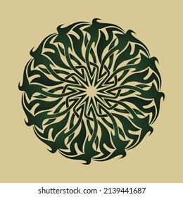ornament vector, round decoration, tribal tattoo, mandala