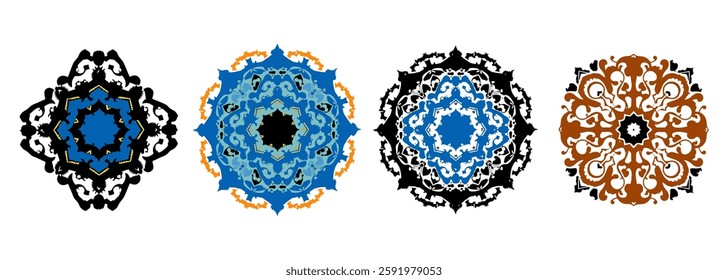 Ornament vector round seamless classic Byzantine ornament. Endless circle, border, frame Ancient Greece, Portugal, Eastern Roman Empire. Decoration of rosettes architecture,isolated on white backgroun