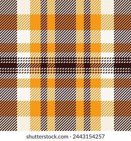 Ornament vector tartan fabric, industrial plaid pattern textile. Graph check seamless texture background in dark and orange colors.